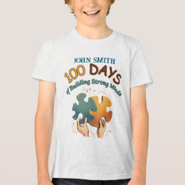 100 Tage Gebäude Starke Minds: Puzzle Piece Tri-Blend Shirt