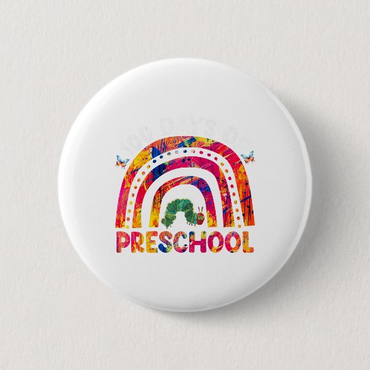 100 Tage Gefärbte Krawatte-Vorschullehrer Button (Vorderseite)