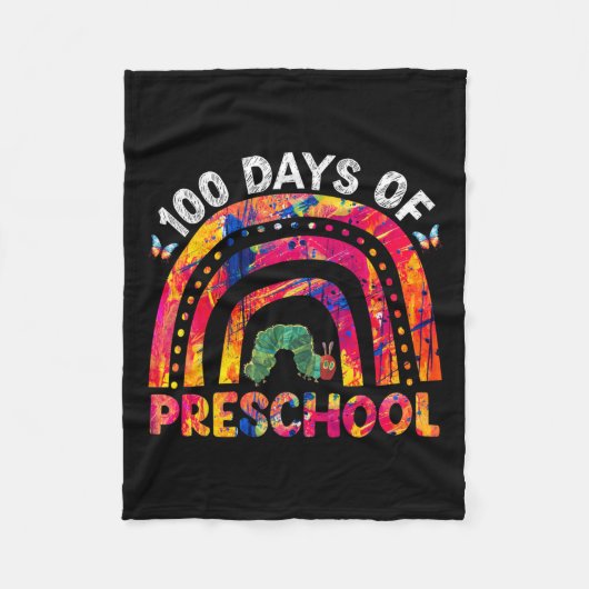 100 Tage Gefärbte Krawatte-Vorschullehrer Fleecedecke (Vorderseite)