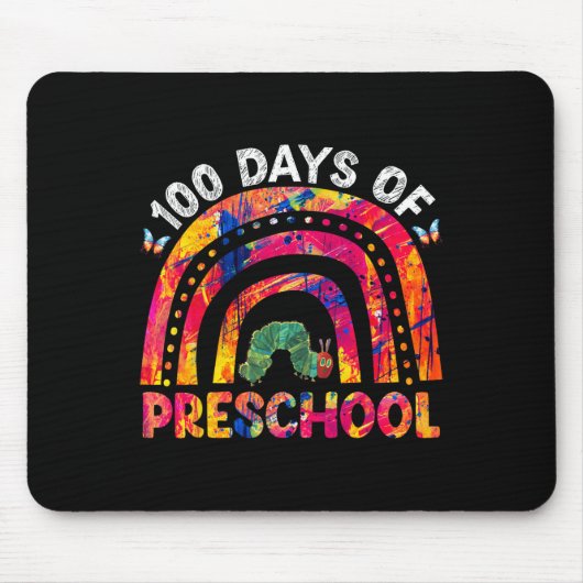 100 Tage Gefärbte Krawatte-Vorschullehrer Mousepad (Vorne)
