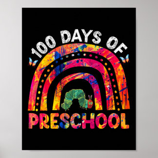 100 Tage Gefärbte Krawatte-Vorschullehrer Poster