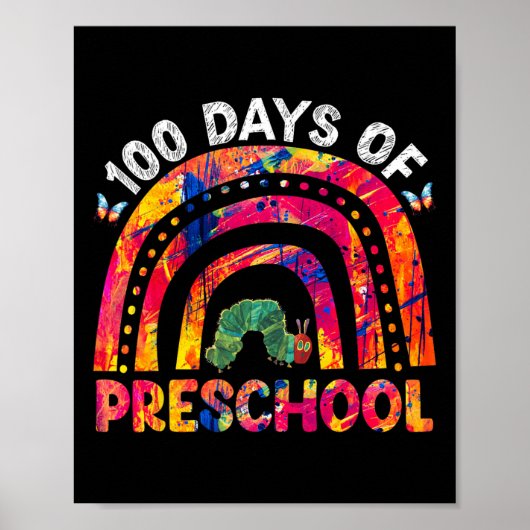 100 Tage Gefärbte Krawatte-Vorschullehrer Poster (Vorne)