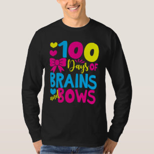 100 Tage Gehirne und Bögen 100 Tage Schulmädchen T-Shirt
