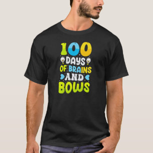 100 Tage Gehirne und Bögen Lehrer Kinder 100. Tag T-Shirt