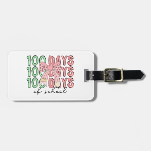 🎉 🎀 100 Tage 🎀 📚 Gepäckanhänger (Vorderseite horizontal)