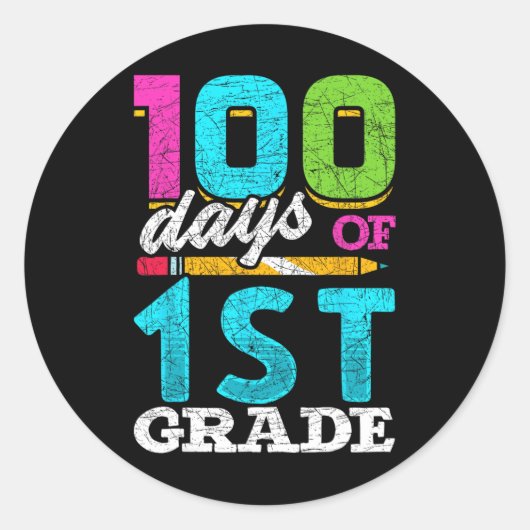 100 Tage Geschenk 100 Tage Runder Aufkleber (Vorderseite)
