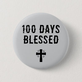 100 Tage gesegnet - 100. Schultag christlich Button