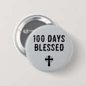 100 Tage gesegnet - 100. Schultag christlich Button (Vorne & Hinten)