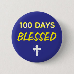 100 Tage Gesegnet - Christlicher 100. Schultag Button