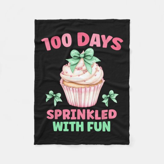 100 Tage geteilt mit Fun Cupcake 100. Tag der S Fleecedecke (Vorderseite)