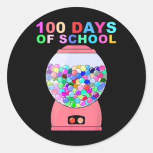 100 Tage Gumball-Maschine für Kinder Lehre Runder Aufkleber