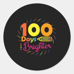 100 Tage heller - 100 Tage Schullehrer stu Runder Aufkleber