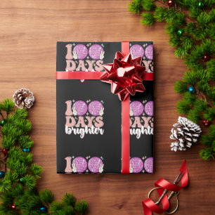 100 Tage heller Disco-Kugel 100. Schultag Geschenkpapier