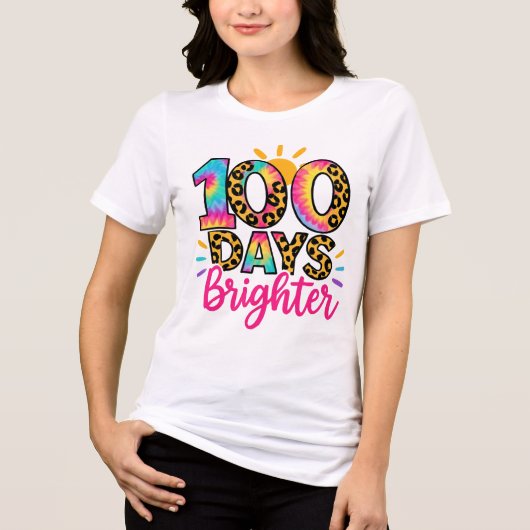 100 Tage hellere Schule Tri-Blend Shirt (Vorderseite)