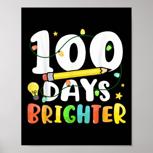 100 Tage Hellerer glücklicher 100. Schultag Poster (Vorne)