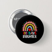 100 Tage hellerer Regenbogen 100. Schullehrtag Button (Vorne & Hinten)