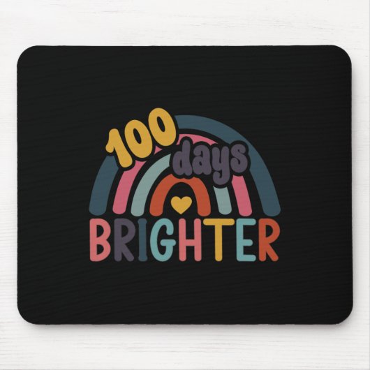100 Tage hellerer Regenbogen 100. Schullehrtag Mousepad (Vorne)