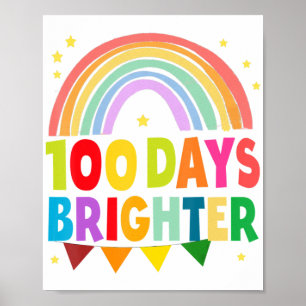 100 Tage Helleres Glück 100 Tage Schullehrer Poster
