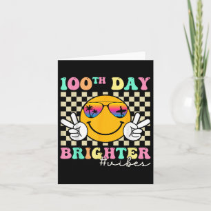 100 Tage Helliges Lächeln Gesicht 100. Schultag Karte