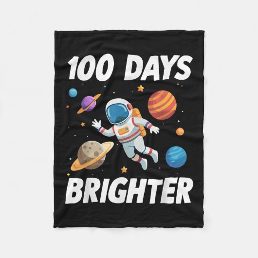 100 Tage Helligraumastronaut 100. Tag Fleecedecke (Vorderseite)