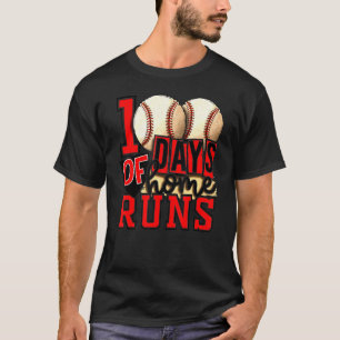 100 Tage Home Runs Schulbaseball Jungen Mädchen T-Shirt