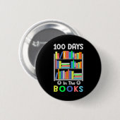 100 Tage im Buch Lesebibliothekar Lehrer St Button (Vorne & Hinten)