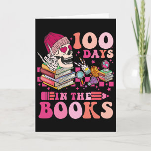 100 Tage im Buch Leselhrer Skelett Bewertung Karte