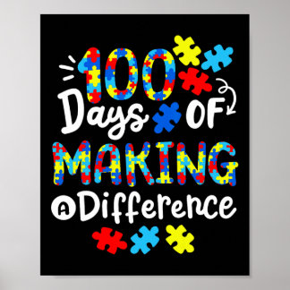 100 Tage, in denen eine andere Schule Kinder Autis Poster