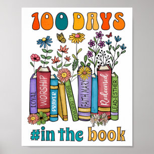 100 Tage in der Books Teacher Life School Geschenk Poster