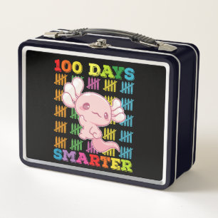 100 Tage intelligenter Axolotl 100. Schultag Metall Brotdose
