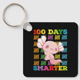 100 Tage intelligenter Axolotl 100. Schultag Schlüsselanhänger