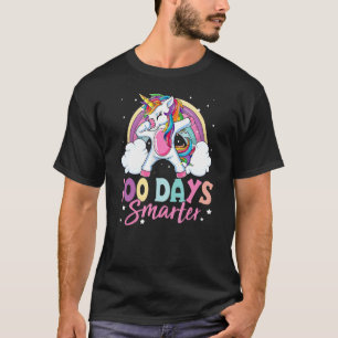 100 Tage intelligenter Dabbing-Einhorn-Regenbogen T-Shirt