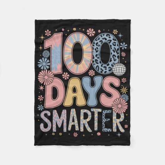 100 Tage intelligenter Frohes 100. Schultag Kinder Fleecedecke (Vorderseite)