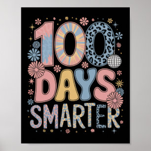 100 Tage intelligenter Frohes 100. Schultag Kinder Poster