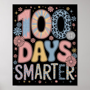 100 Tage intelligenter Frohes 100. Schultag Kinder Poster