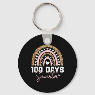 100 Tage intelligenter Frohes 100. Schultag Regenb Schlüsselanhänger