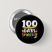 100 Tage intelligenter glücklicher 100. Schullehre Button (Vorne & Hinten)