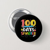 100 Tage intelligenter glücklicher 100. Schullehre Button (Vorne & Hinten)