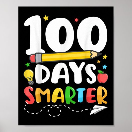 100 Tage intelligenter glücklicher 100. Schullehre Poster (Vorne)