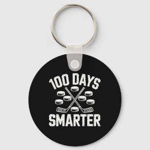 100 Tage intelligenter Hockey 100. Schultag Schüle Schlüsselanhänger