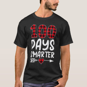 100 Tage intelligenter Kariert Rot 100. Schultag T T-Shirt