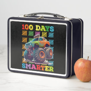 100 Tage intelligenter Monstertruck 100. Tag Schul Metall Brotdose