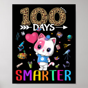 100 Tage intelligenter Süße Katzenmädchen Frohen 1 Poster