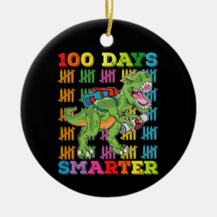 100 Tage intelligenter T-Rex Dinosaurier 100. Tag  Keramik Ornament