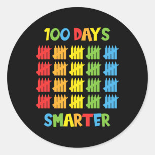 100 Tage intelligentere Lehrer Kinder Kinder 100. Runder Aufkleber