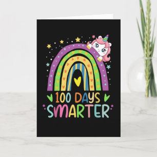 100 Tage intelligenteres Einhorn Cute Regenbogen 1 Karte