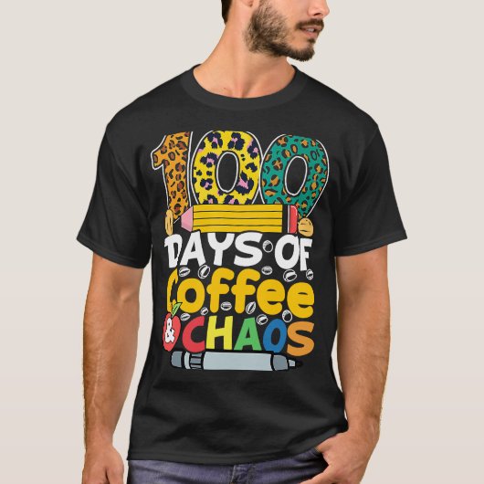 100 Tage Kaffee & Chaos 100 Tage Schulkostüm T-Shirt (Vorderseite)
