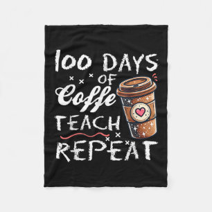 100 Tage Kaffee Teach wiederholen 100 Tage Schule Fleecedecke