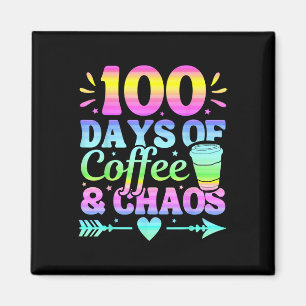 100 Tage Kaffee und Chaos 100. Schultag Magnet