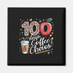 100 Tage Kaffee und Chaos 100. Schultag Magnet